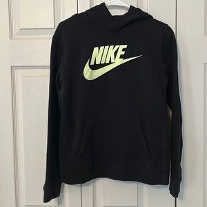 Nike youth hoodie. Black and neon green size XL.